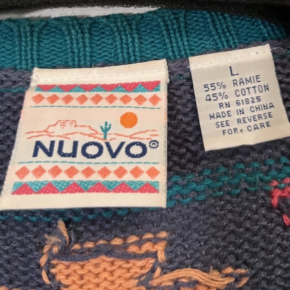 Nuovo Multi-Color Large Size V-Neck Cardigan - Picture 3 of 4